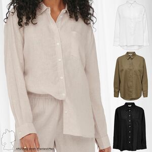 ONLY Damen Oversized Basic Hemd Bluse Langarm Business Tunika Shirt Classic  Leinen Oberteil ONLTOKYO | Oberteile & Shirts direkt bestellen