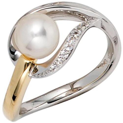 Perle bestellen bicolor | direkt Weißgold Gelbgold Ringe Diamanten Damen 585 Ring