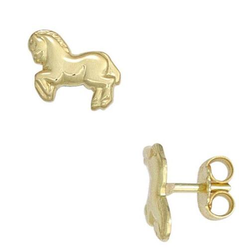Kinder Ohrstecker Pferd Pferde 333 Gold Gelbgold Ohrringe Kinderohrringe |  Kinderschmuck direkt bestellen
