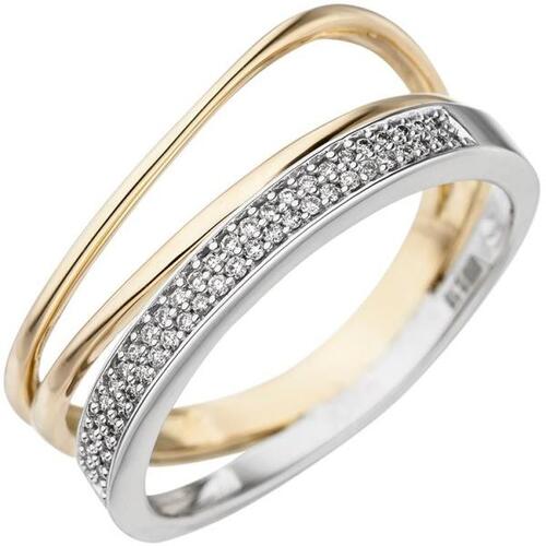 Weißgold direkt bestellen bicolor Ringe Diamanten Ring Damen | 51 585 Gelbgold