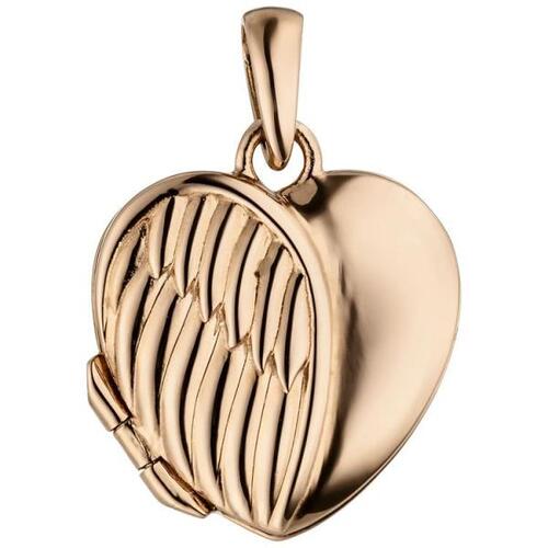 Medaillons Flügel Silber direkt Herzanhänger für Anhänger 925 Herz Öffnen Medaillon - | Foto zum 1 vergoldet bestellen