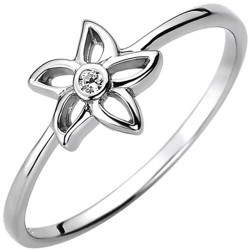 Damen Ring Blume 925 Sterling Silber 1 Zirkonia | Ringe direkt bestellen