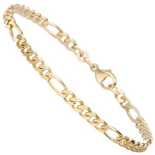 Figaroarmband 333 Gold Gelbgold massiv diamantiert 21 cm Armband  Goldarmband | Armschmuck direkt bestellen